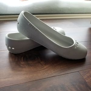 CROCS. Light grey, comfortable flat. Size 7